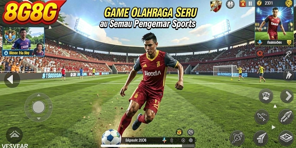 Tangkapan layar dari gameplay 8G8G yang menunjukkan aksi olahraga seru.