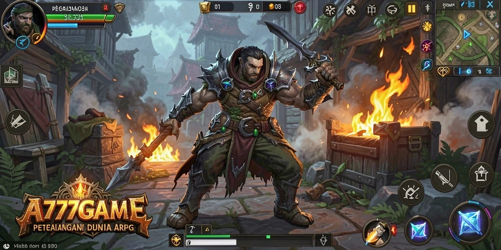 Screenshot A777GAME menampilkan aksi pertarungan yang seru dalam dunia ARPG.