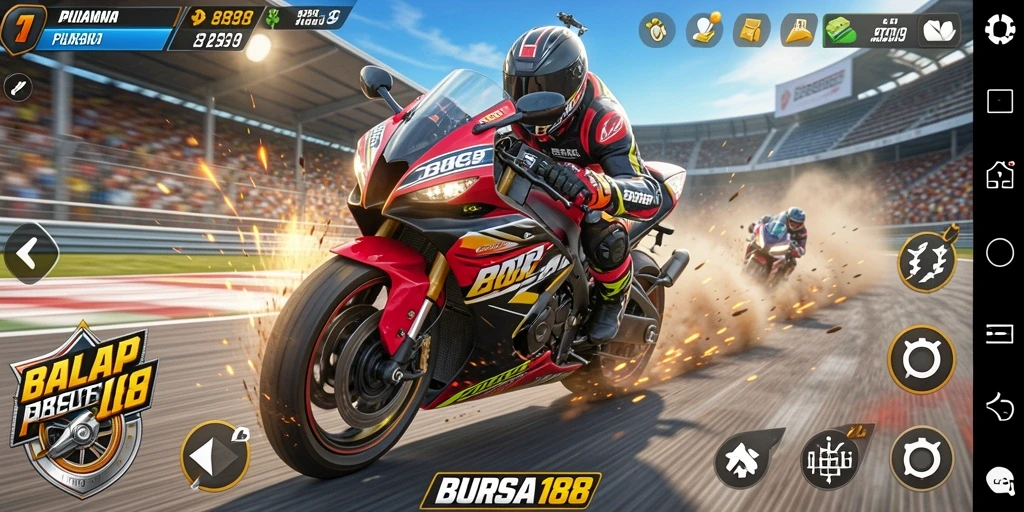 Gameplay balap motor yang seru dan menegangkan di BURSA188.