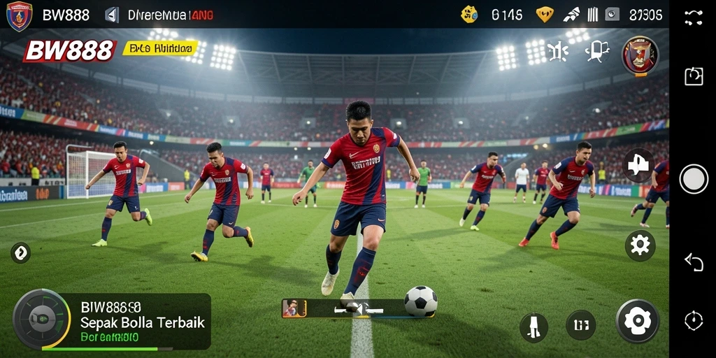 Gameplay BW888 yang menarik dalam aksi sepak bola.