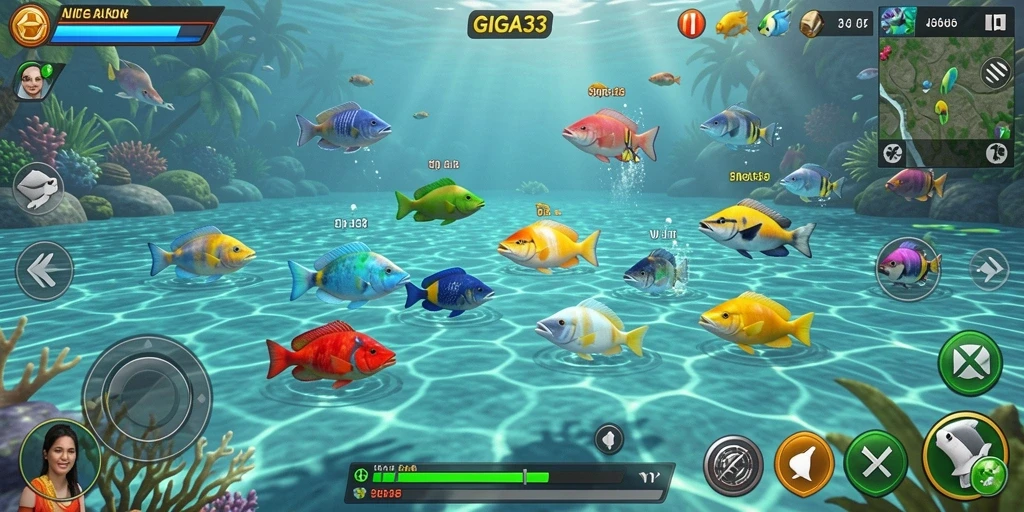 Tampilan aksi seru saat menembak ikan di GIGA33.