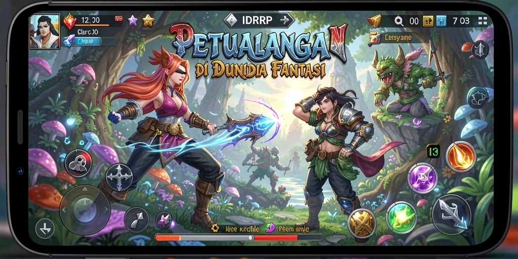 Tangkapan layar yang menampilkan aksi seru dalam permainan IDRRP.