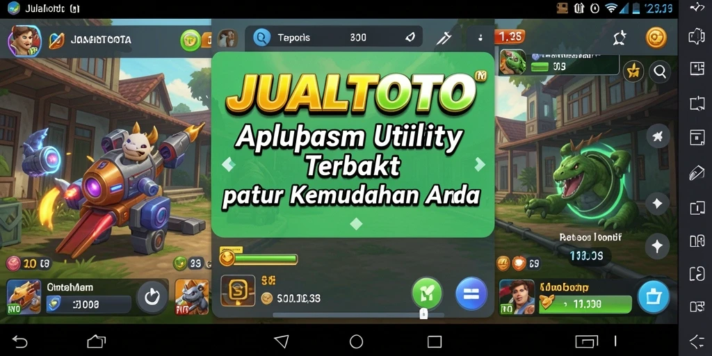 Tampilan antarmuka utama JUALTOTO dengan fitur-fitur Utility.