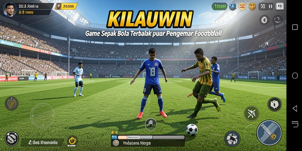 Gameplay seru di KILAUWIN dengan aksi sepak bola yang mendebarkan.