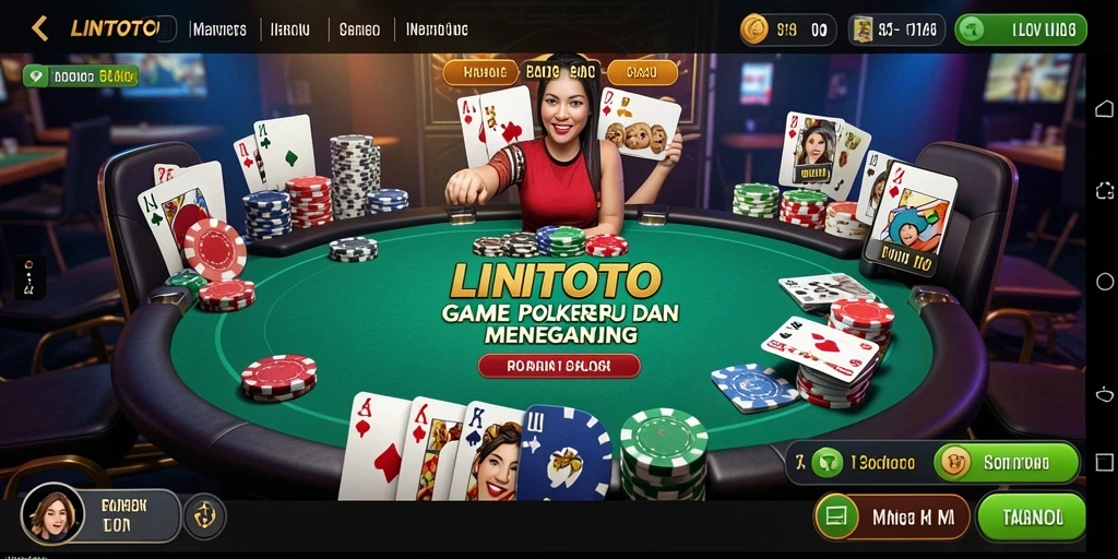 Screenshot gameplay <strong>LINITOTO</strong> yang menunjukkan aksi seru permainan Poker.
