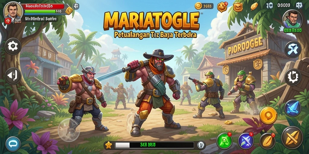 Tampilan gameplay MARIATOGEL menampilkan petualangan di dunia terbuka.