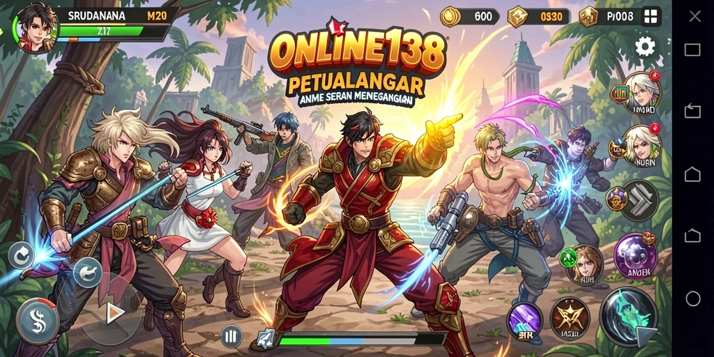 Screenshot menampilkan pertarungan seru dalam game Anime.
