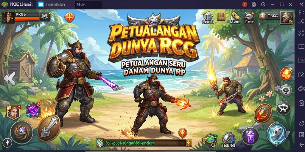 Tampilan gameplay PK95 yang mengesankan dalam dunia RPG.