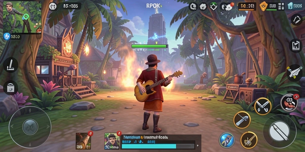 Screenshot gameplay RPOK menampilkan keseruan bermain musik.