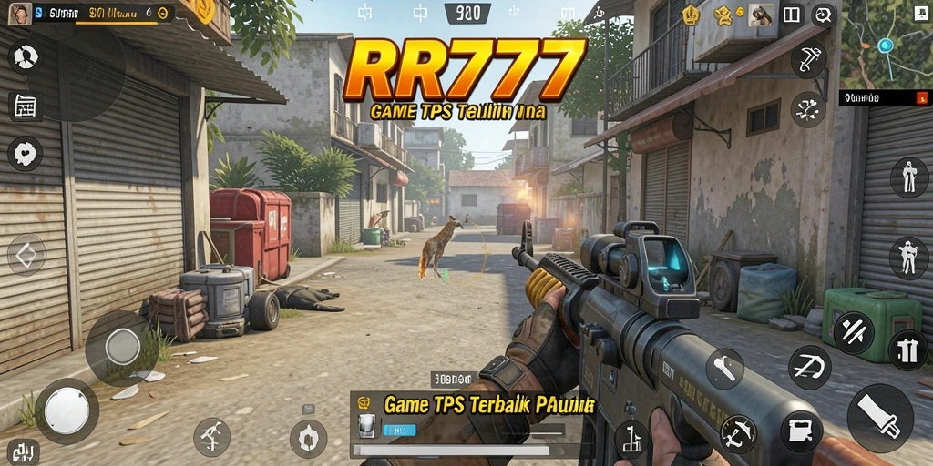 Screenshot gameplay RR777 menampilkan pertempuran seru dalam mode TPS.
