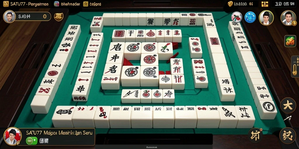 Tampilan gameplay SATU77 yang seru dan menantang dalam permainan Mahjong.