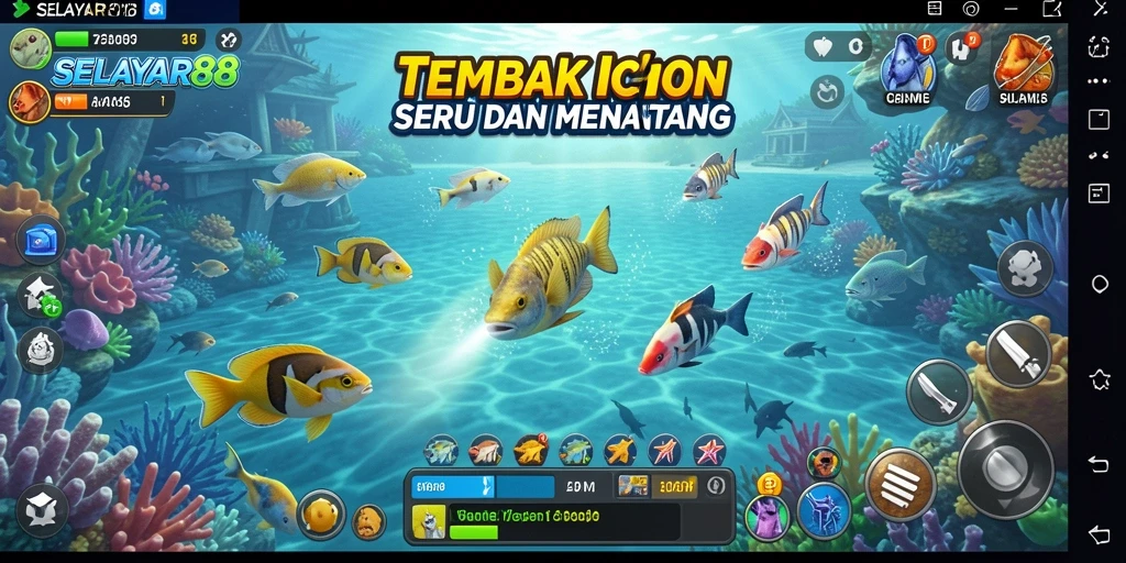 Tampilan screenshot menunjukkan gameplay seru Tembak Ikan di SELAYAR88.