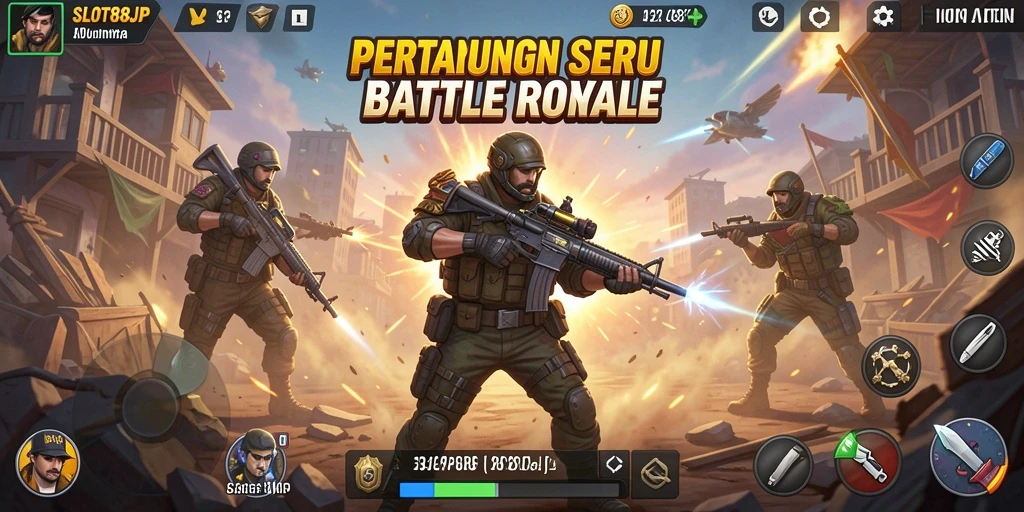 Screenshot gameplay SLOT88JP yang menunjukkan aksi pertarungan seru.