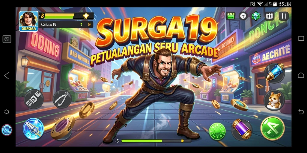 Tampilkan aksi seru dari permainan SURGA19 yang penuh warna.