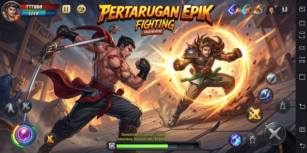 Gameplay seru dan menegangkan di TTT888 saat karakter bertanding.