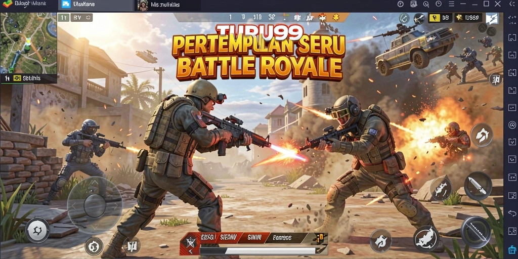 Tampilan gameplay intens di arena Battle Royale yang menegangkan.