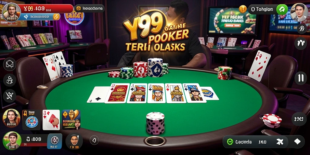 Tampilan gameplay poker yang seru dan kompetitif di Y89.